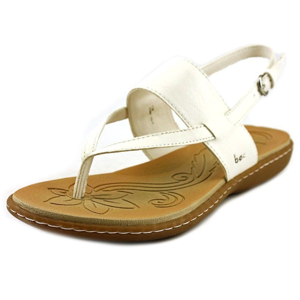 B.o.c Sharin Women's 7 Thong Slingback White Vegan Leather Sandal Summer Beach